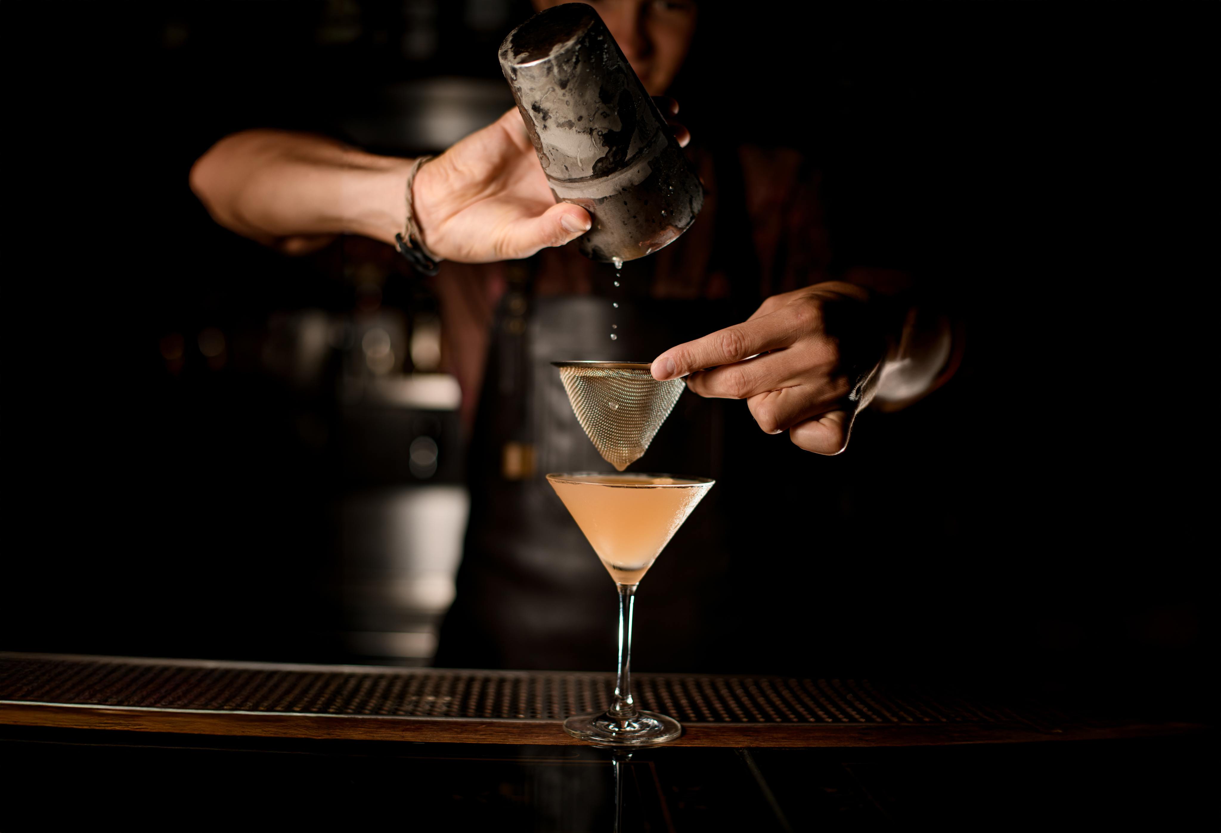 A cocktail in process